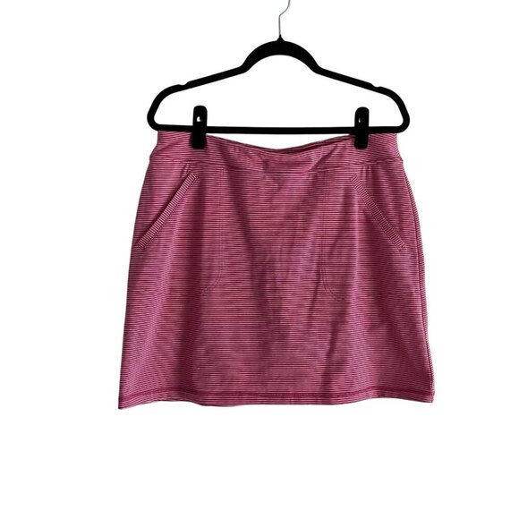 Talbots Hello Saturday M Pink Striped Stretch Pockets Athleisure Pull On Skort - Picture 1 of 6